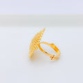 Contemporary Grand Floral 22k Gold Statement Ring