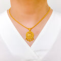 Classy Dome Paisley 22k Gold Pendant Set