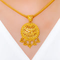 Classy Dome Paisley 22k Gold Pendant Set