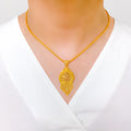 Magnificent Leaf 22k Gold Pendant Set