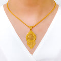 Magnificent Leaf 22k Gold Pendant Set