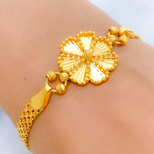 Exclusive Reflective Flower 22k Gold Bracelet