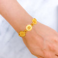 Elevated Floral Beaded 22k Gold Bracelet