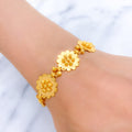 Elevated Floral Beaded 22k Gold Bracelet