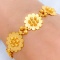 Elevated Floral Beaded 22k Gold Bracelet