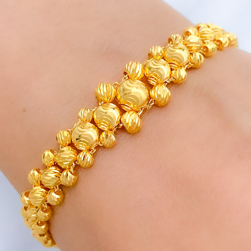 Evergreen Tapered 22k Gold Bead Bracelet