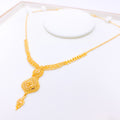 Beaded Floral Multi-Drop 22k Gold Necklace Set