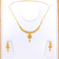 Chic Shining Circles Hanging 22k Gold Necklace Set