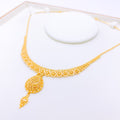 Chic Shining Circles Hanging 22k Gold Necklace Set