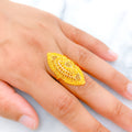 Elongated Mesh Marquise Ring