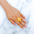 Intricate Floral Geometric 22k Gold Ring