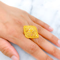 Intricate Floral Geometric 22k Gold Ring