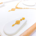 Upscale Graduated Bead 22k Gold Necklace Set