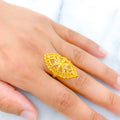 Bold Mesh Marquise Ring