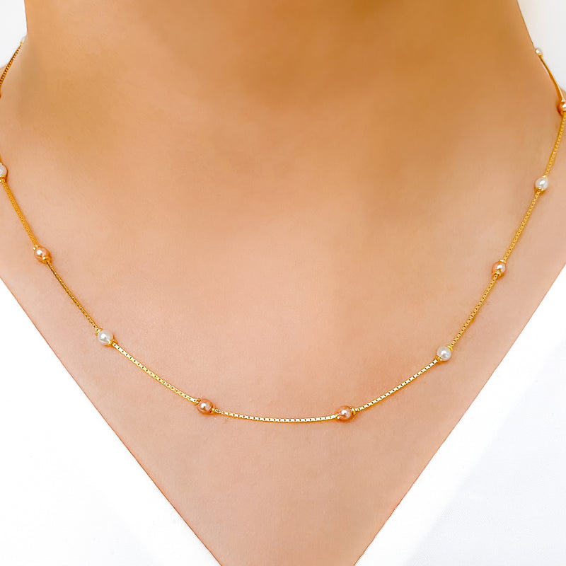 Everyday Multi-Color Pearl Necklace - 18"