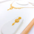 Ornate Beaded Drape 22k Gold Necklace Set