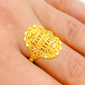 Textured Oval Paisley 22k Gold Ring