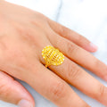 Textured Oval Paisley 22k Gold Ring