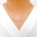 Dressy Pearl Accented 22k Gold Chain - 18"