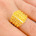 Dressy Delightful Multi-Bead 22k Gold Ring