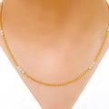 Dressy Pearl Accented 22k Gold Chain - 18"