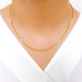 Sophisticated Petite Pearl 22k Gold Chain - 18"