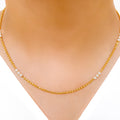 Sophisticated Petite Pearl 22k Gold Chain - 18"