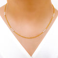 Sophisticated Petite Pearl 22k Gold Chain - 18"