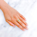 Lovely Emerald + CZ Ring