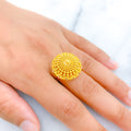 Chic Graduated 22k Gold Bead Ring