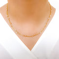 Subtle Pink Pearl 22k Gold Chain