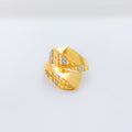 Modern Spiraling Squares Two-Tone 22k Gold Ring