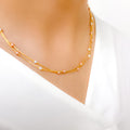 Subtle Pink Pearl 22k Gold Chain