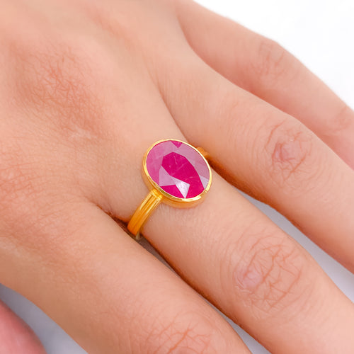 Sleek Bezel Ruby Ring