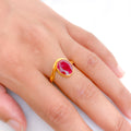 Unique Asymmetrical Ruby Ring