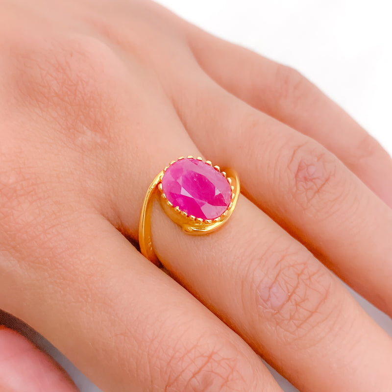 Trendy Ruby Ring