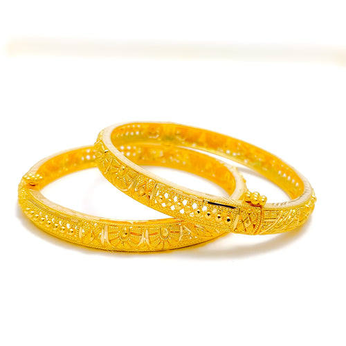 22k-gold-Traditional Floral Baby Bangle Pair