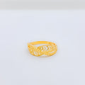 Posh Beaded Spiral 22k Gold  Ring