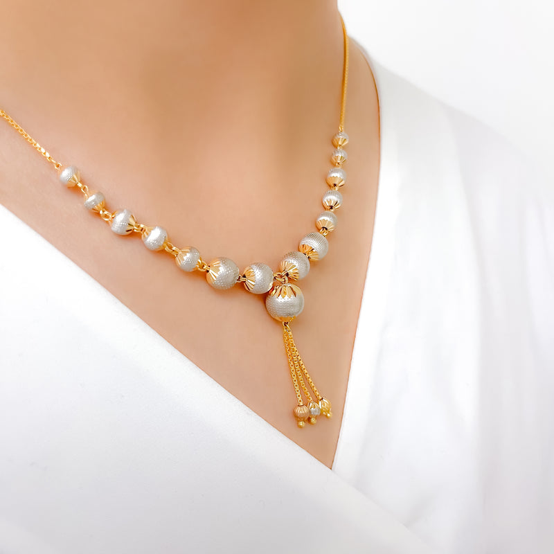 Graceful Refined Orb 22k Gold Necklace