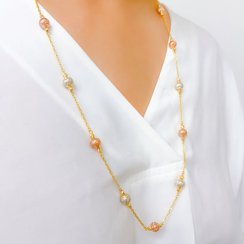 Elevated Dressy 22k Gold Long Necklace