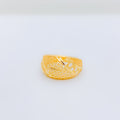 Upscale Contemporary Matte 22k Gold Finish Ring