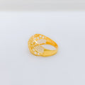 Upscale Contemporary Matte 22k Gold Finish Ring