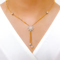 Fashionable Floral 22k Gold Necklace