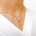 Fashionable Floral 22k Gold Necklace