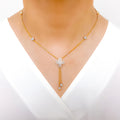 Sophisticated Trendy 22k Gold CZ Necklace