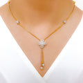 Sophisticated Trendy 22k Gold CZ Necklace