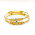 22k-gold-Two Tone Orb Baby Bangle Pair