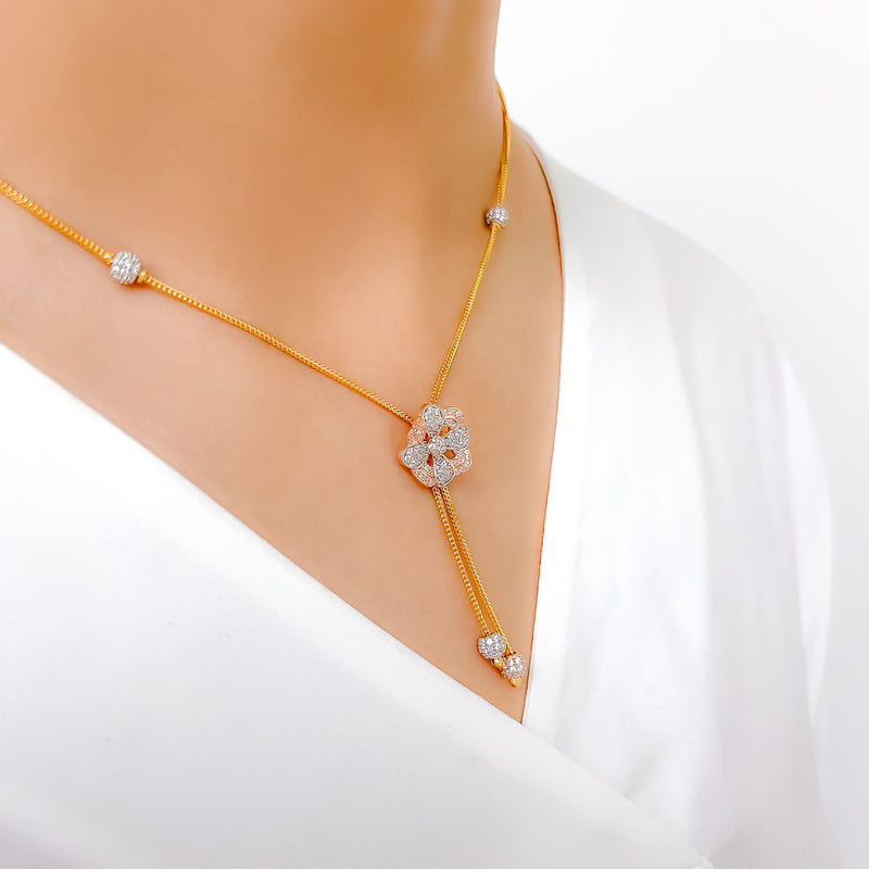 Gorgeous Posh Flower 22k Gold Necklace