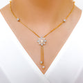 Luscious Blooming CZ 22k Gold Necklace