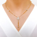 Delightful Flower 22k Gold Accented Necklace